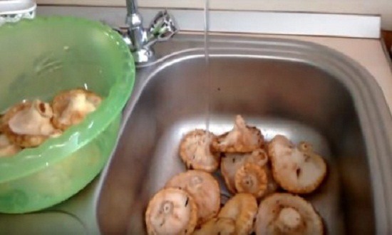 промыть грибы