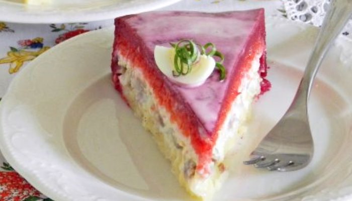 Салат-торт Селёдка под шубой