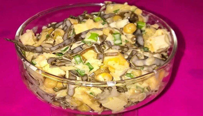 салат с морской капустой и сыром