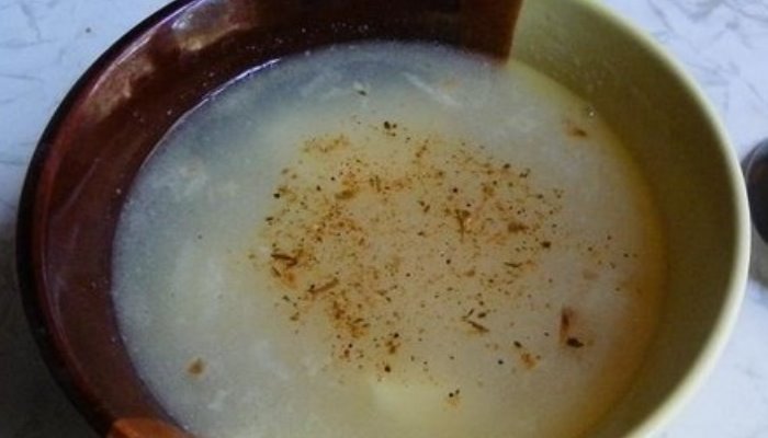 Суп с яично-творожной заправкой