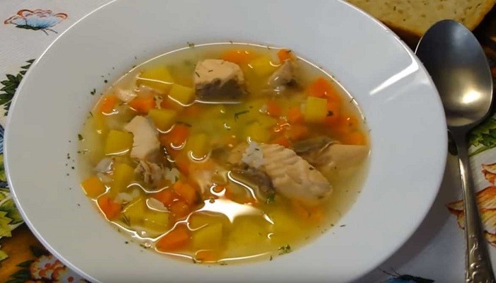Суп из семги с рисом без сливок