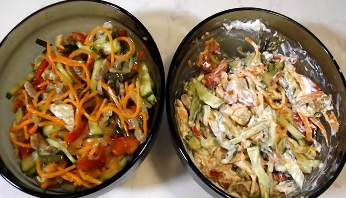 Салат из папоротника с мясом по-корейски