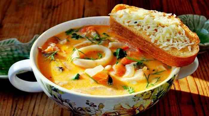 суп с креветками